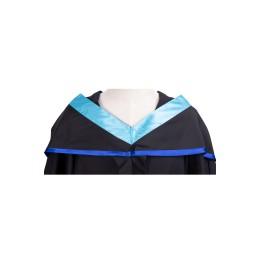 自訂浸會大學文學院學士畢業袍 黑色方形畢業帽 淺藍色肩帶披肩 浸大與香港教育學院學士畢業袍製衣廠DA211 自訂浸會大學文學院學士畢業袍 黑色方形畢業帽 淺藍色肩帶披肩 浸大與香港教育學院學士畢業袍製衣廠DA211